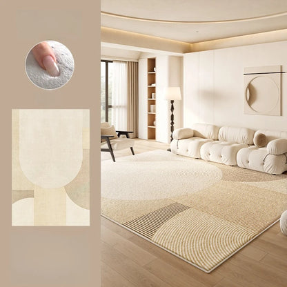 Large Area Rugs for Bedroom Cream Style Living Room Decoration Line Carpet Thick Plush Study Floor Mat Fluffy Soft Cloakroom Rug
