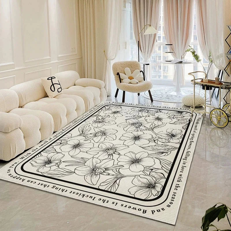 VIKAMA modern simple crystal velvet large carpet living room sofa coffee table Light luxury large area bedroom non-slip carpet