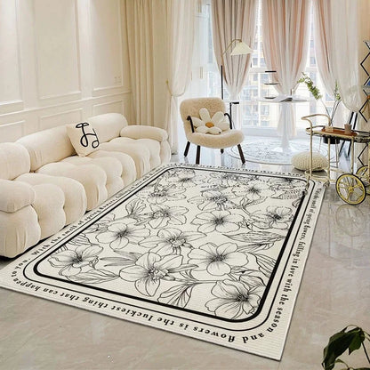 VIKAMA modern simple crystal velvet large carpet living room sofa coffee table Light luxury large area bedroom non-slip carpet