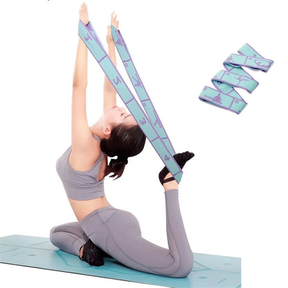 Elastic Yoga Resistance Band Pilates Dance Stretching Belt Fitness Sport Exercise Pull Strap Belt Beginner Multi-Functional Band