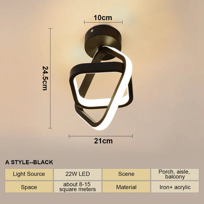 LED Ceiling Lamp Modern Style Geometric Shape Aisle Corridor Light Wall light Kitchen/ Bedroom Lighting 110V White/Warm light