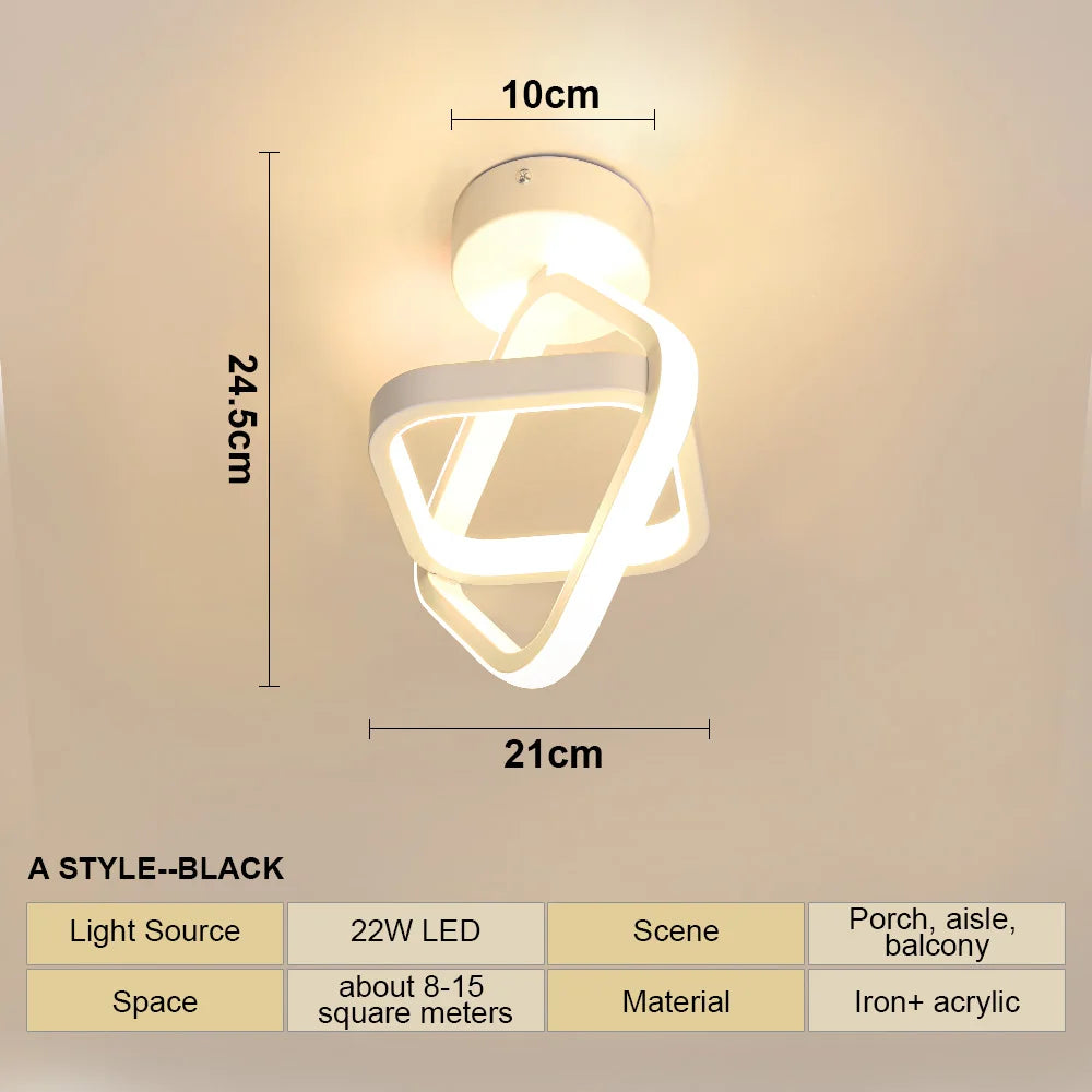 LED Ceiling Lamp Modern Style Geometric Shape Aisle Corridor Light Wall light Kitchen/ Bedroom Lighting 110V White/Warm light