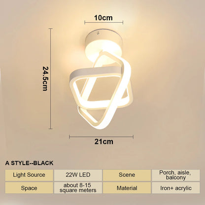 LED Ceiling Lamp Modern Style Geometric Shape Aisle Corridor Light Wall light Kitchen/ Bedroom Lighting 110V White/Warm light