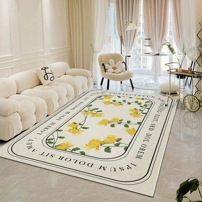 VIKAMA modern simple crystal velvet large carpet living room sofa coffee table Light luxury large area bedroom non-slip carpet