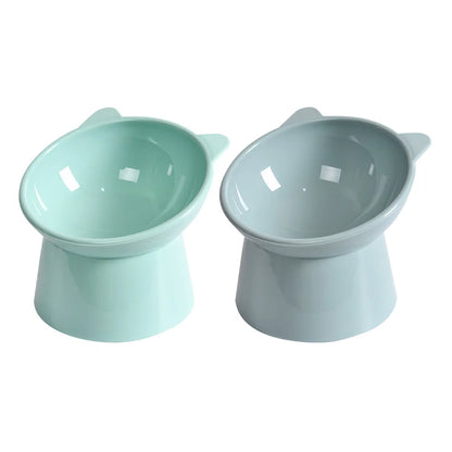 Tilted Cat Food Bowl Elevated Cat Bowl Ergonomic Cat Food Dish Anti Vomiting Plastic Feeding Bowl Non Slip for Flat- Faced Cats