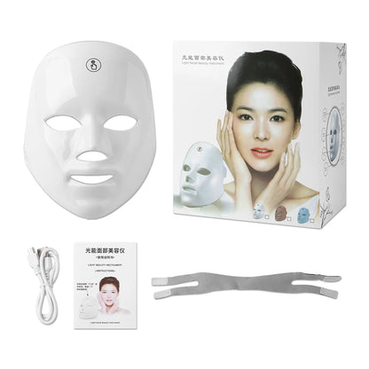7 Colors LED Facial Mask Photon Tool Face Skin Care Mask Skin Rejuvenation Tools Anti Acne Wrinkle Removal Face Beauty Mask