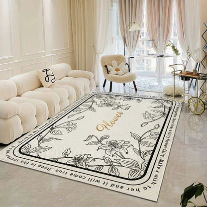 VIKAMA modern simple crystal velvet large carpet living room sofa coffee table Light luxury large area bedroom non-slip carpet