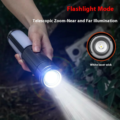 Portable Telescopic Searchlight Folding LED Flashligh 3-head Rechargeable Outdoor Car Repair Working Camping Tent Light