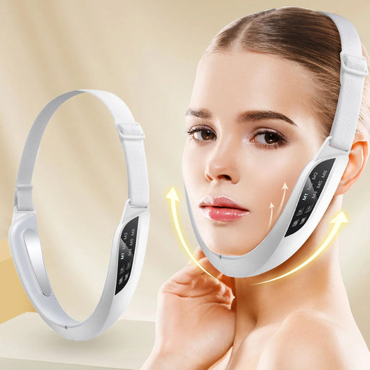 Electric V Face Lifting Beauty Device 6 Modes 8 Levels EMS Micro-current Firming Facial Massager Double Chin Removal Skin Care