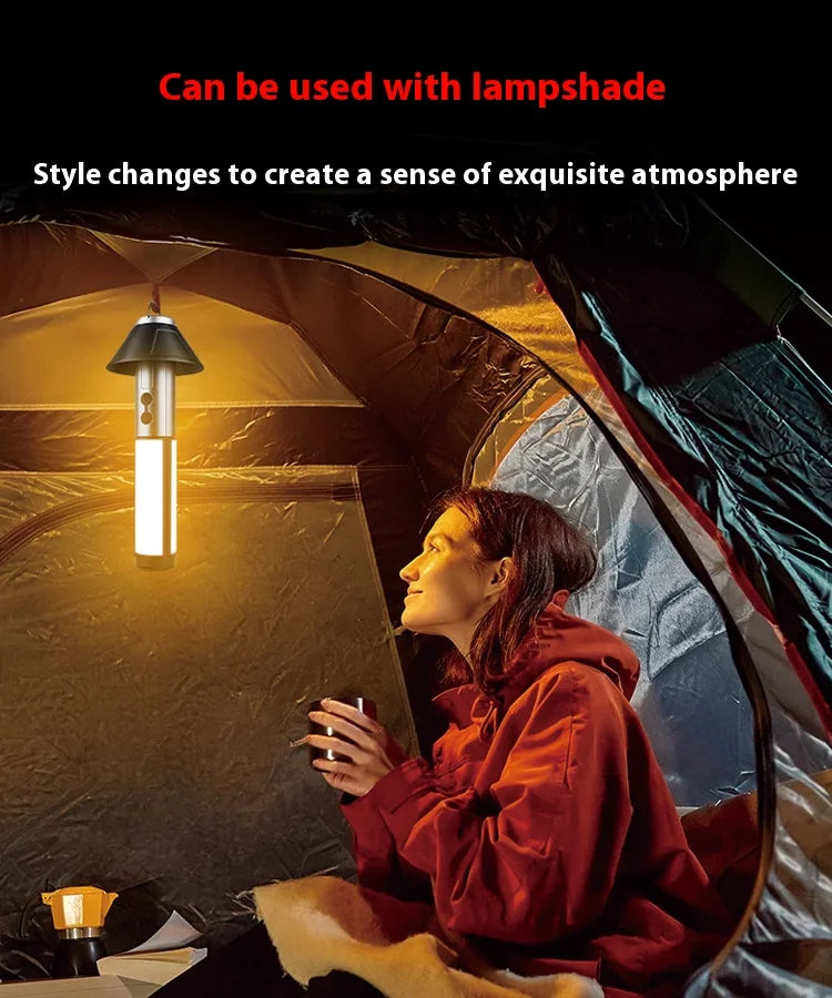Portable Telescopic Searchlight Folding LED Flashligh 3-head Rechargeable Outdoor Car Repair Working Camping Tent Light