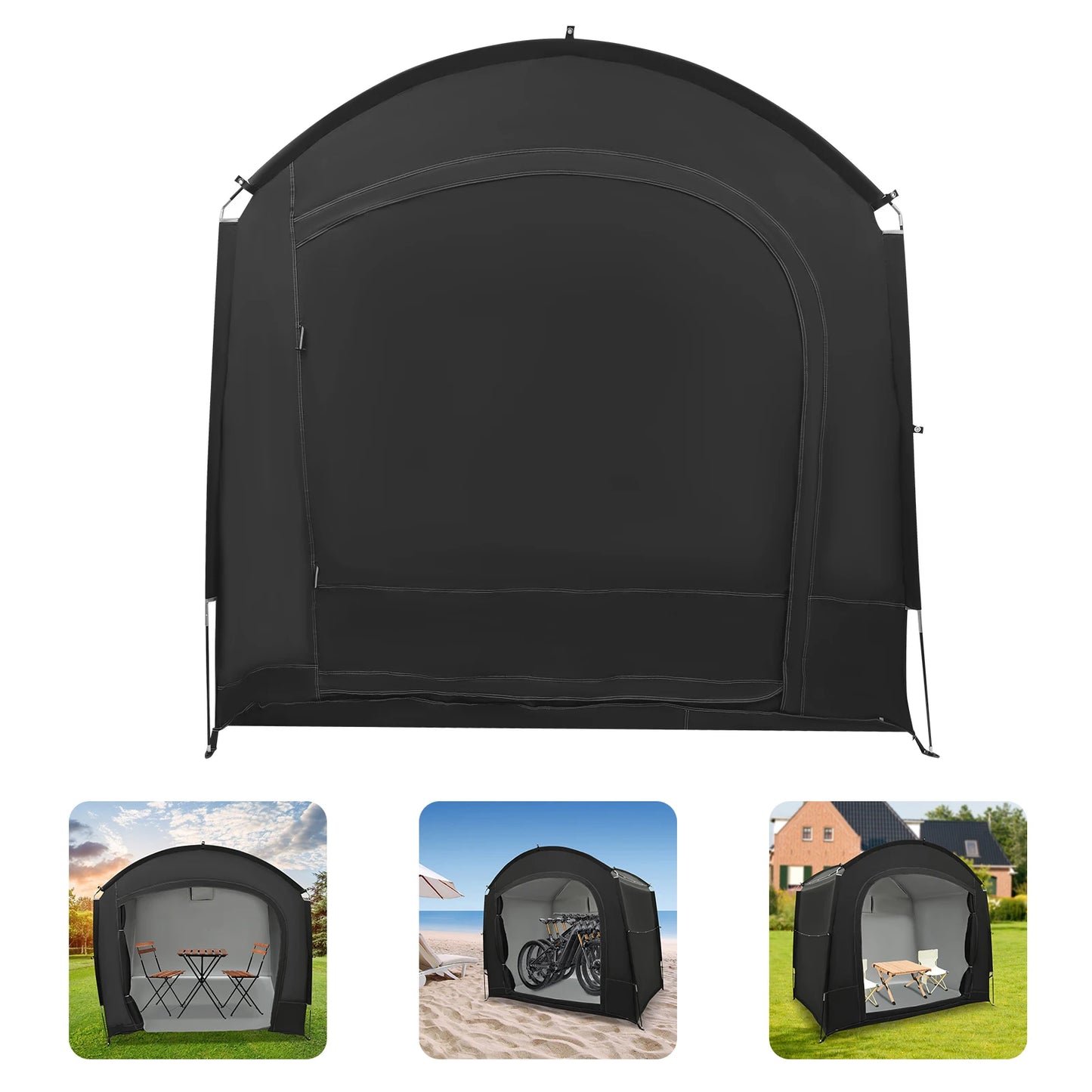 Bike Storage Shed for 1-4 Bikes Portable Waterproof Bicycle Shelter Tent 220x150x185cm 210D Oxford Cloth Foldable Sunshade Cover