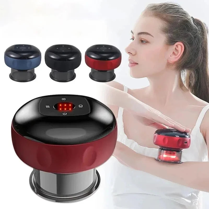 Heating Intelligent Vacuum Cupping Massager - Gua Sha Cupping Massager for Back Neck Arm Body