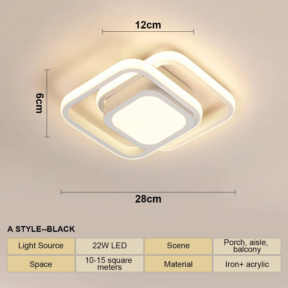 LED Ceiling Lamp Modern Style Geometric Shape Aisle Corridor Light Wall light Kitchen/ Bedroom Lighting 110V White/Warm light