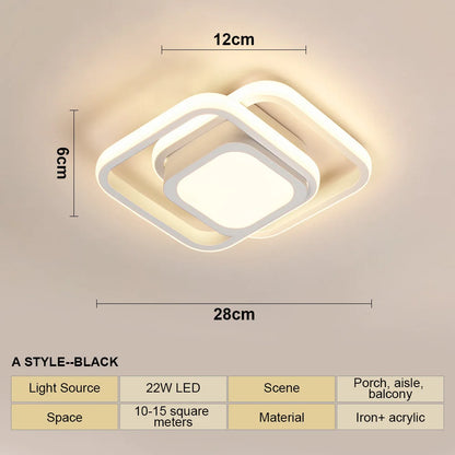 LED Ceiling Lamp Modern Style Geometric Shape Aisle Corridor Light Wall light Kitchen/ Bedroom Lighting 110V White/Warm light