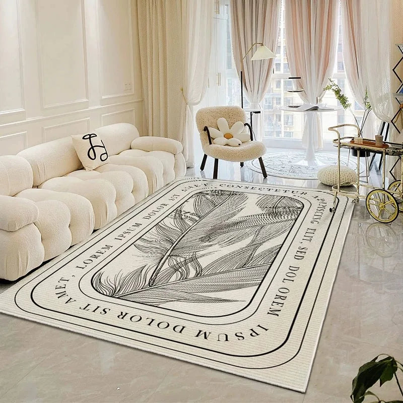 VIKAMA modern simple crystal velvet large carpet living room sofa coffee table Light luxury large area bedroom non-slip carpet