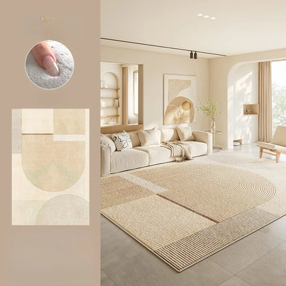 Large Area Rugs for Bedroom Cream Style Living Room Decoration Line Carpet Thick Plush Study Floor Mat Fluffy Soft Cloakroom Rug