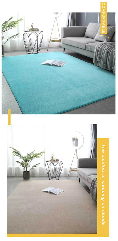 VIKAMA Modern Coral Velvet Carpet Soft Non-Slip Living Room Bedroom Carpet Large Area Children's Play Floor Mat For Home Decor