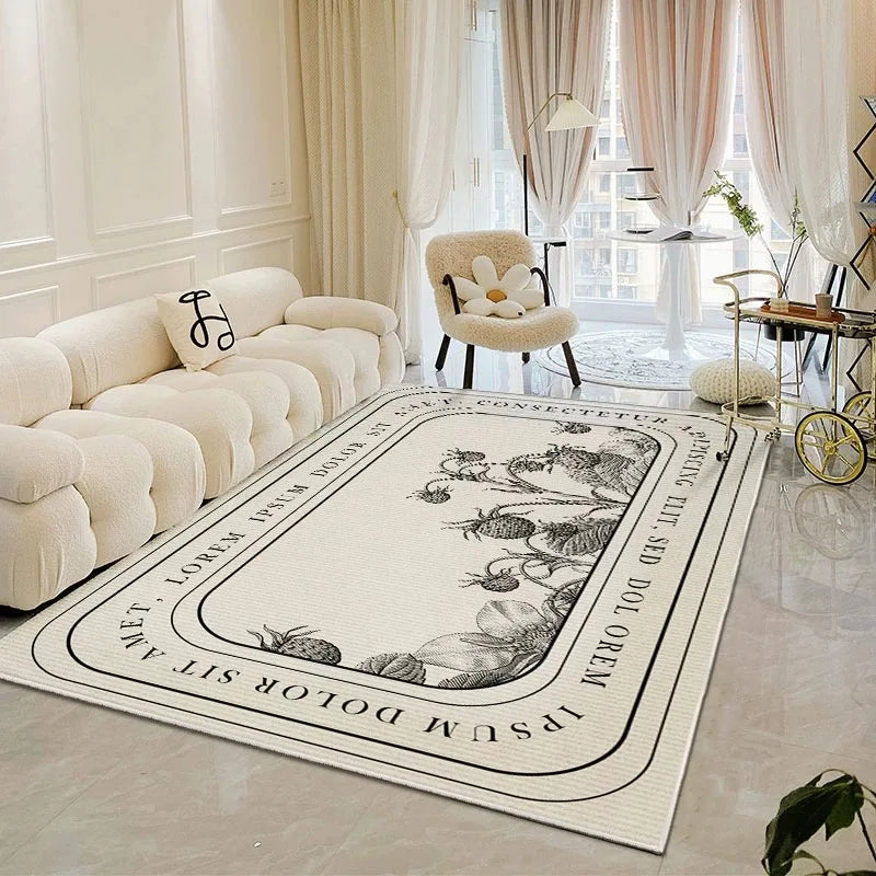 VIKAMA modern simple crystal velvet large carpet living room sofa coffee table Light luxury large area bedroom non-slip carpet