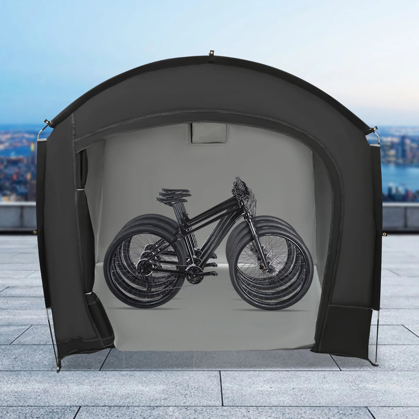 Bike Storage Shed for 1-4 Bikes Portable Waterproof Bicycle Shelter Tent 220x150x185cm 210D Oxford Cloth Foldable Sunshade Cover