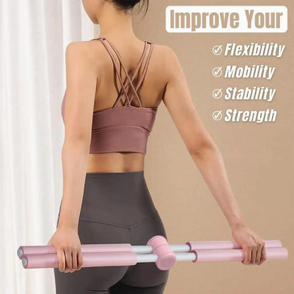 2026 Stretching Stick Telescopic Pilates Stick Neck Hump Corrector Rod For Teens Children Workplace Fitness Yoga Pilates Workout