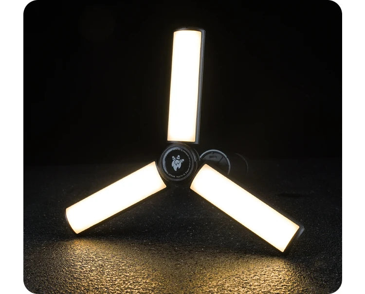 Portable Telescopic Searchlight Folding LED Flashligh 3-head Rechargeable Outdoor Car Repair Working Camping Tent Light