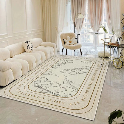 VIKAMA modern simple crystal velvet large carpet living room sofa coffee table Light luxury large area bedroom non-slip carpet