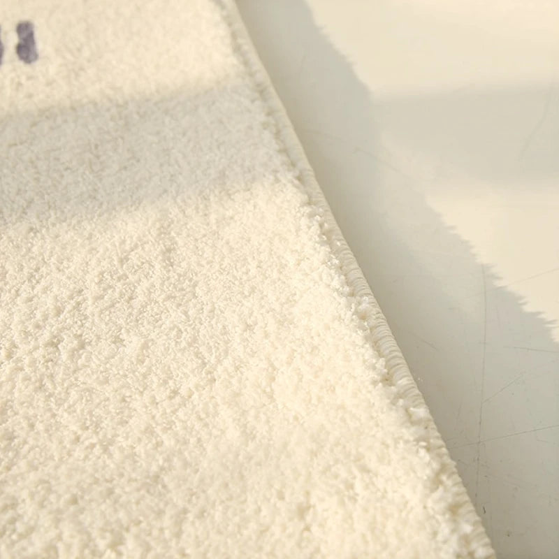 Large Area Rugs for Bedroom Cream Style Living Room Decoration Line Carpet Thick Plush Study Floor Mat Fluffy Soft Cloakroom Rug