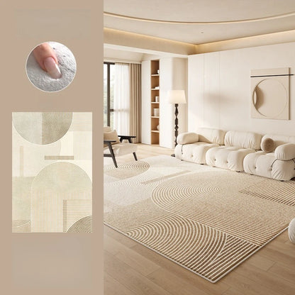 Large Area Rugs for Bedroom Cream Style Living Room Decoration Line Carpet Thick Plush Study Floor Mat Fluffy Soft Cloakroom Rug