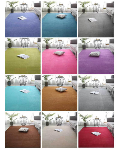 VIKAMA Modern Coral Velvet Carpet Soft Non-Slip Living Room Bedroom Carpet Large Area Children's Play Floor Mat For Home Decor