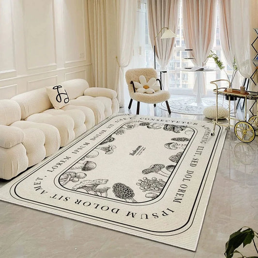 VIKAMA modern simple crystal velvet large carpet living room sofa coffee table Light luxury large area bedroom non-slip carpet