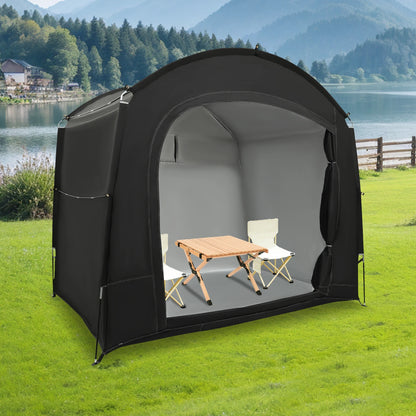 Bike Storage Shed for 1-4 Bikes Portable Waterproof Bicycle Shelter Tent 220x150x185cm 210D Oxford Cloth Foldable Sunshade Cover