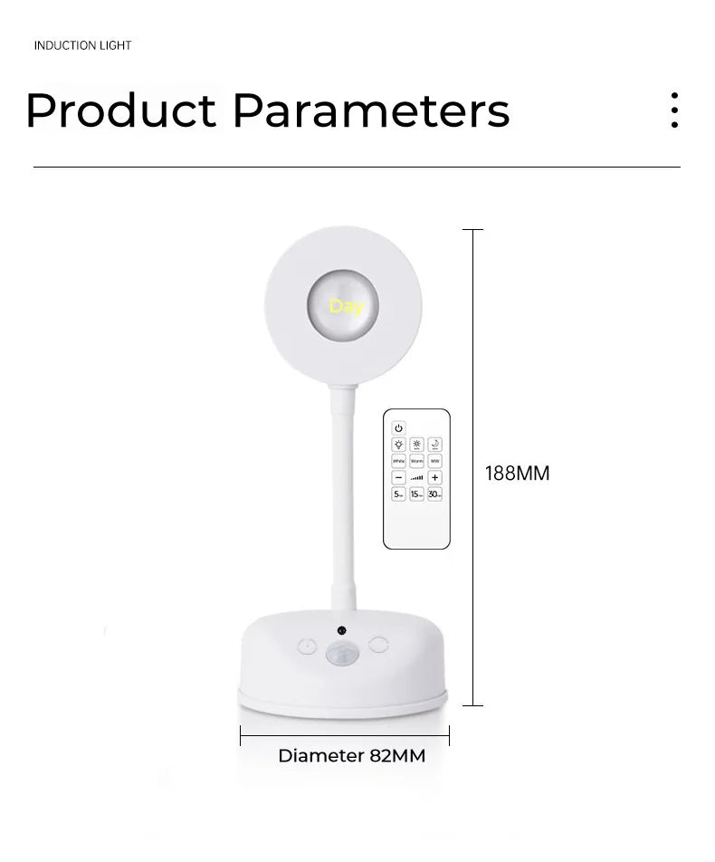 HPH USB Rechargeable Intelligent Human Sensing Wireless Wall Light Dimmable Led Spotlight For Lighting Paintings Pictures