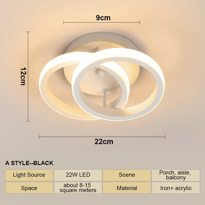 LED Ceiling Lamp Modern Style Geometric Shape Aisle Corridor Light Wall light Kitchen/ Bedroom Lighting 110V White/Warm light