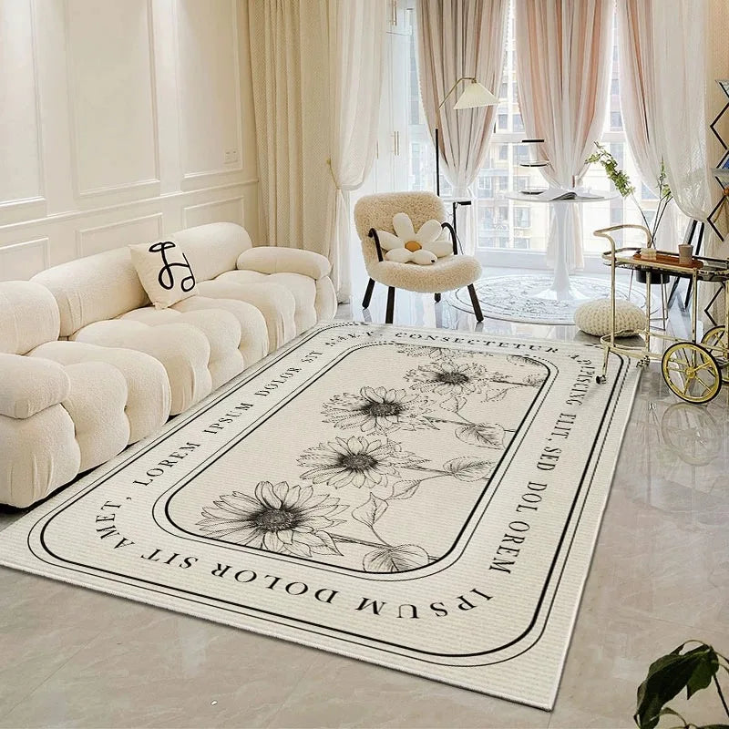 VIKAMA modern simple crystal velvet large carpet living room sofa coffee table Light luxury large area bedroom non-slip carpet