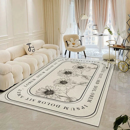 VIKAMA modern simple crystal velvet large carpet living room sofa coffee table Light luxury large area bedroom non-slip carpet