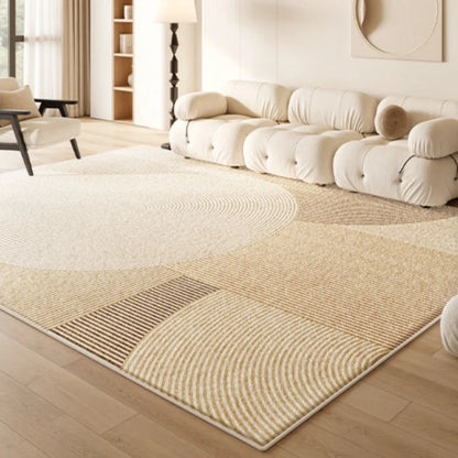 Large Area Rugs for Bedroom Cream Style Living Room Decoration Line Carpet Thick Plush Study Floor Mat Fluffy Soft Cloakroom Rug
