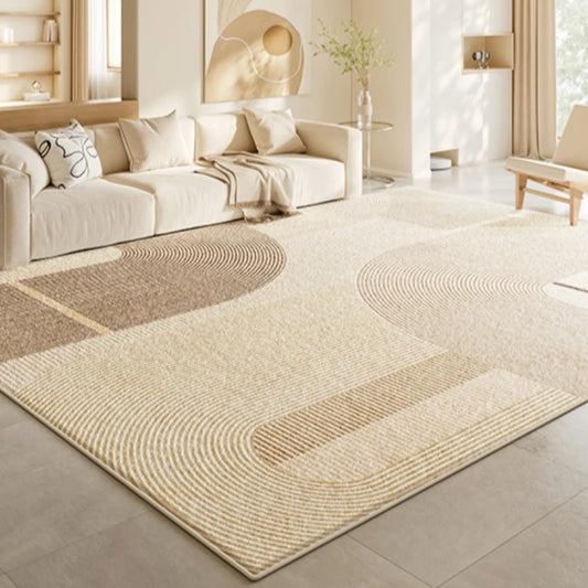 Large Area Rugs for Bedroom Cream Style Living Room Decoration Line Carpet Thick Plush Study Floor Mat Fluffy Soft Cloakroom Rug
