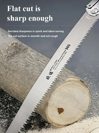 folding logging saw 16inch manganese steel For Wood Branches Cutting Tree Trimming Bamboo Pruning Bone 3 sided tooth safety lock