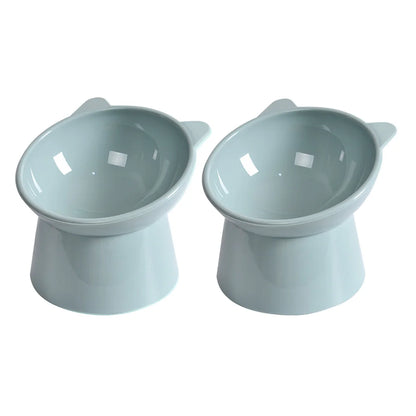 Tilted Cat Food Bowl Elevated Cat Bowl Ergonomic Cat Food Dish Anti Vomiting Plastic Feeding Bowl Non Slip for Flat- Faced Cats