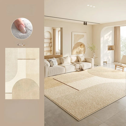 Large Area Rugs for Bedroom Cream Style Living Room Decoration Line Carpet Thick Plush Study Floor Mat Fluffy Soft Cloakroom Rug