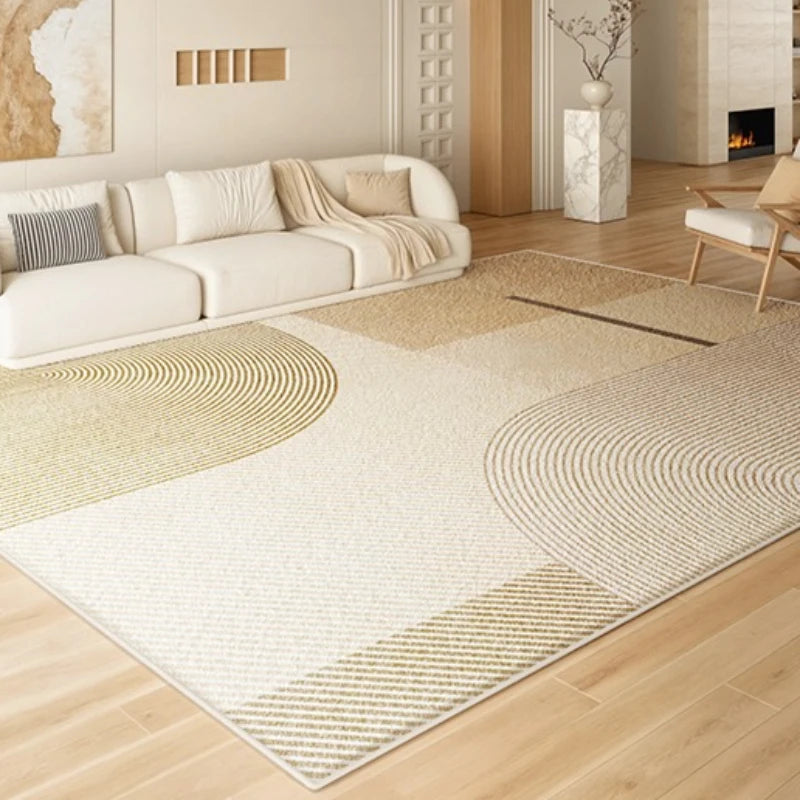 Large Area Rugs for Bedroom Cream Style Living Room Decoration Line Carpet Thick Plush Study Floor Mat Fluffy Soft Cloakroom Rug